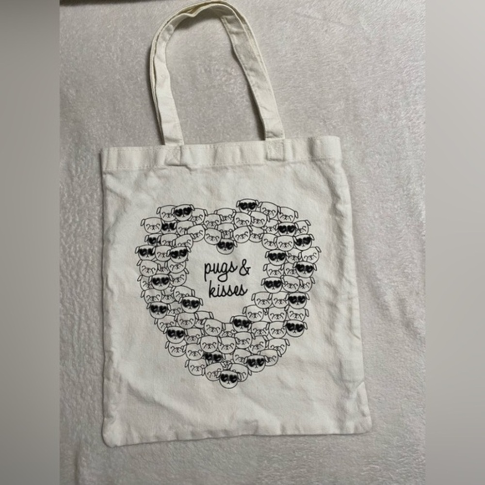 Forever 21 Pugs & Kisses Cotton Tote Bag